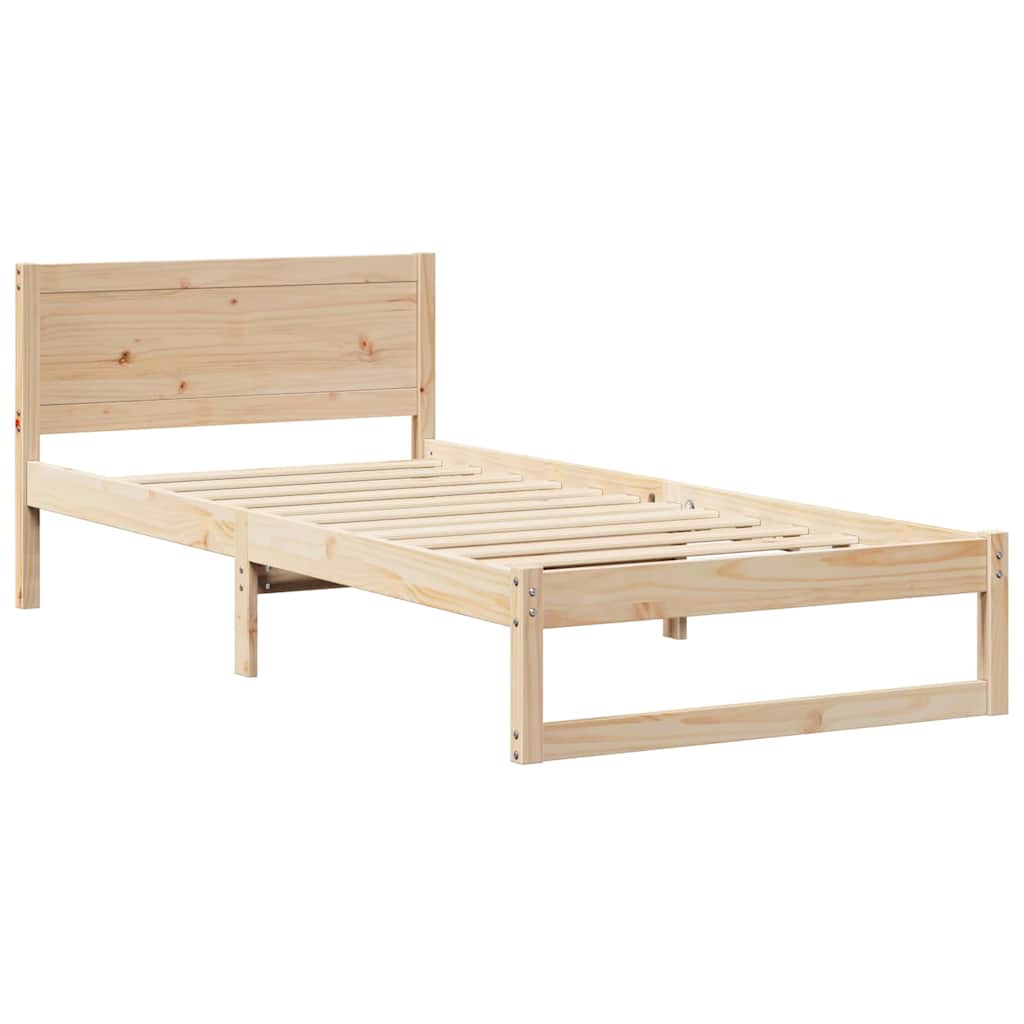Krevetna konstrukcija Prirodna 100 x 200 cm Čvrsto borovo drvo