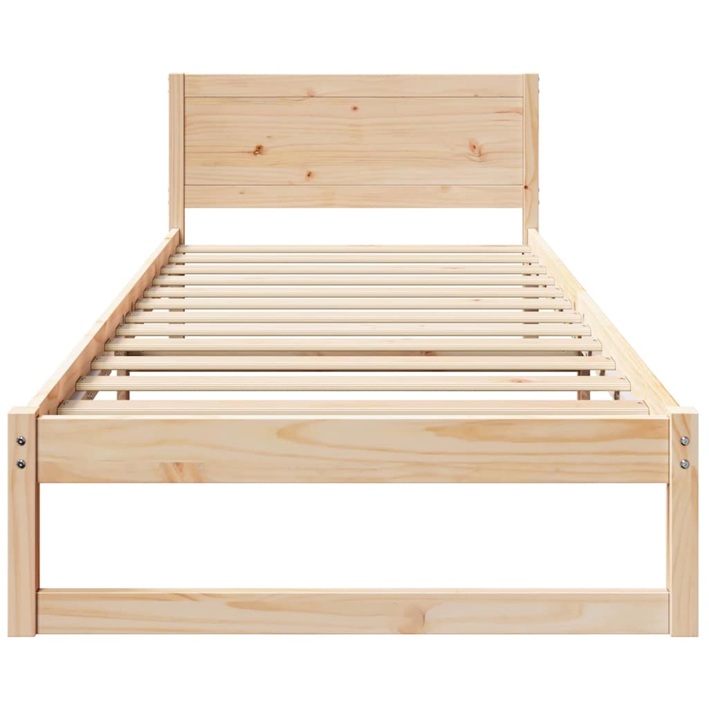 Krevetna konstrukcija Prirodna 100 x 200 cm Čvrsto borovo drvo