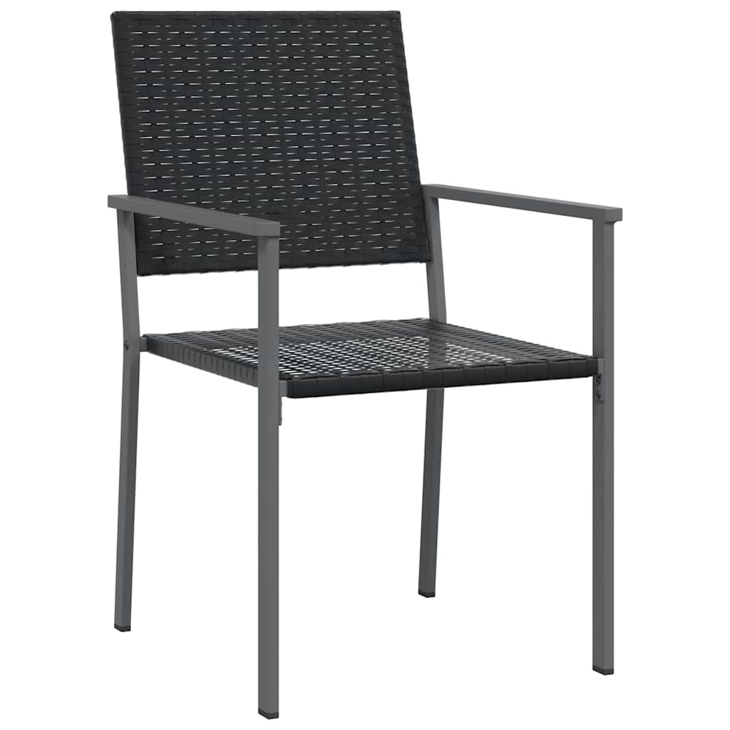 Vrtni set za objed 7 pcs Crna PE ratan