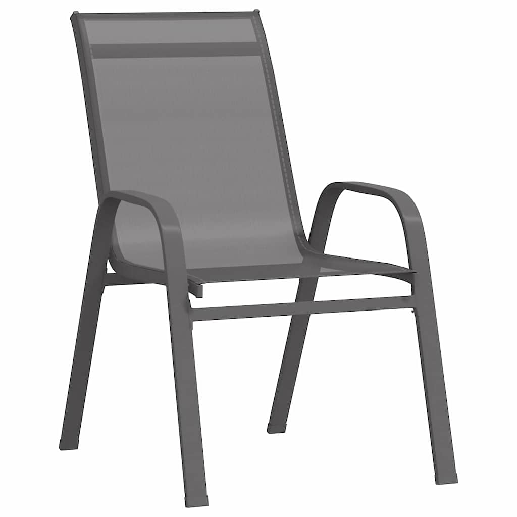 Vrtni set za objed 5 pcs Siva i crna Čelik s prahom