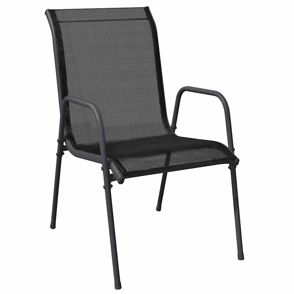 Vrtni set za objed 3 pcs Crna Čelik s prahom premazan