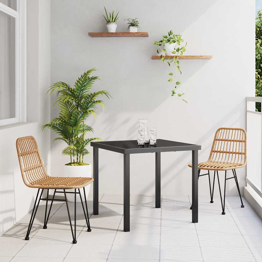 Vrtni set za objed 3 pcs Smeđa Čelik s prahom premazan