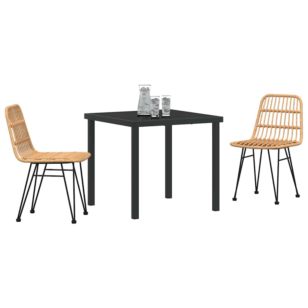 Vrtni set za objed 3 pcs Smeđa Čelik s prahom premazan