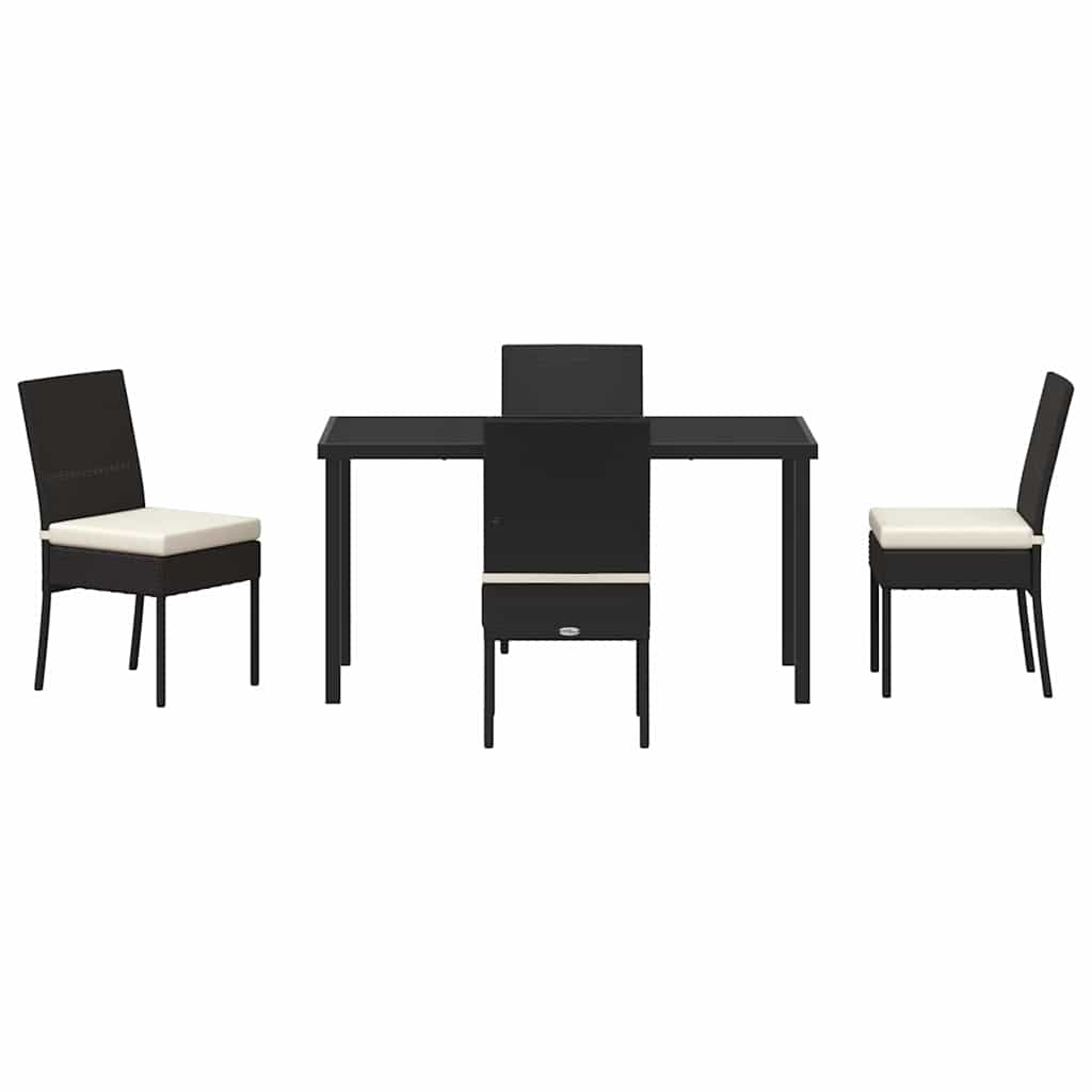 Vrtni set za objed 5 pcs Crna Čelik s prahom premazan