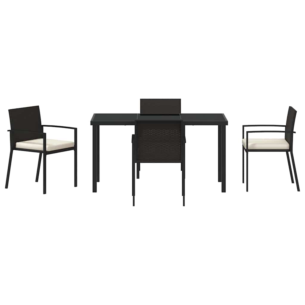 Vrtni set za objed 5 pcs Crna Čelik s prahom premazan