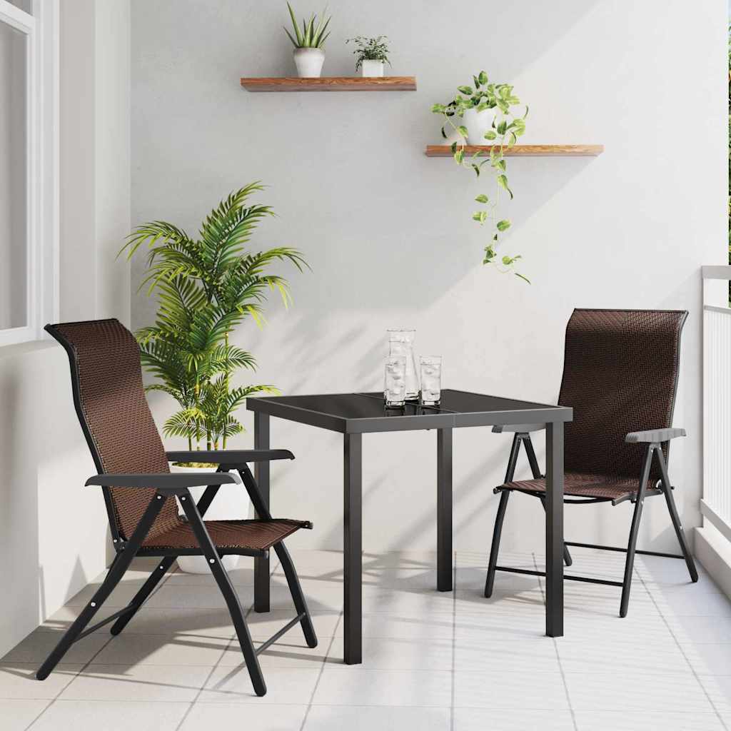 Vrtni set za objed 3 pcs Smeđa Čelik s prahom premazan