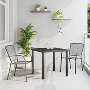 Vrtni set za objed 3 pcs Antracit Čelik s prahom premazan