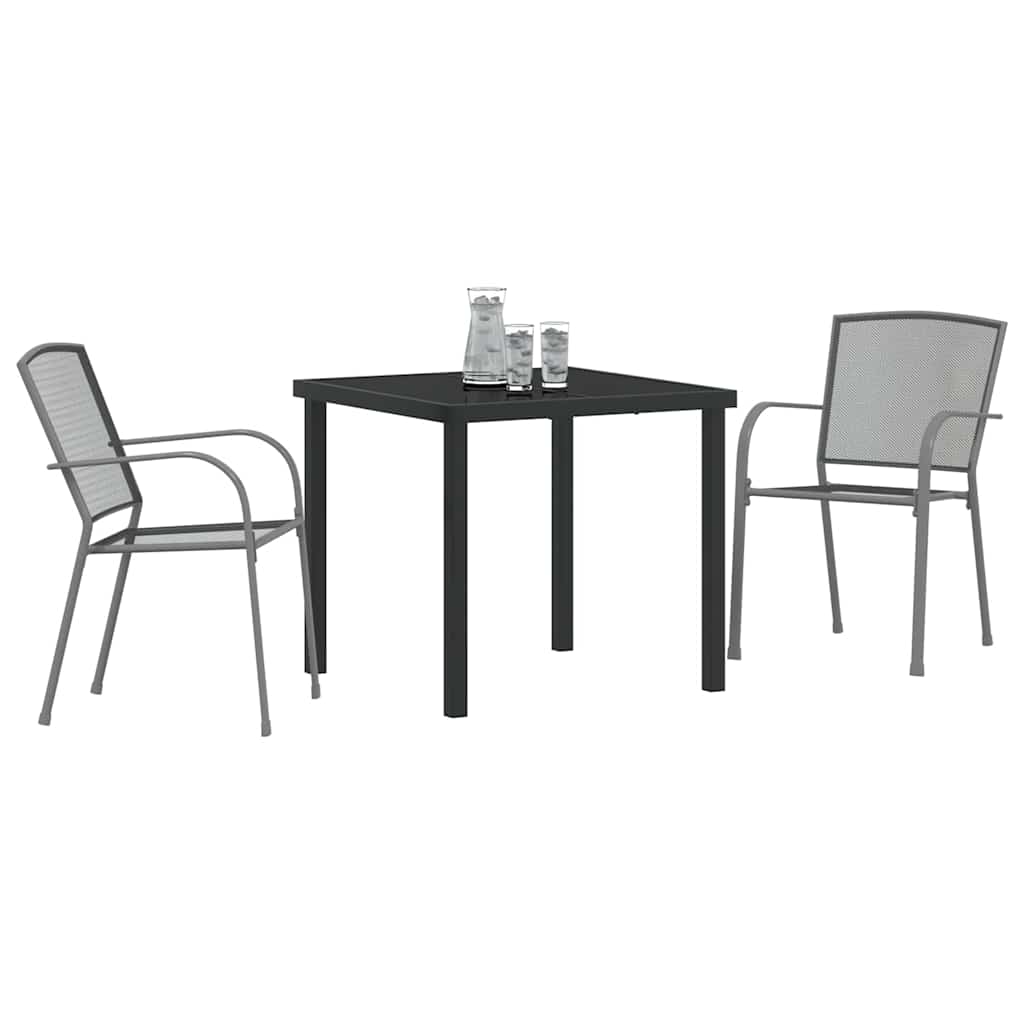 Vrtni set za objed 3 pcs Antracit Čelik s prahom premazan