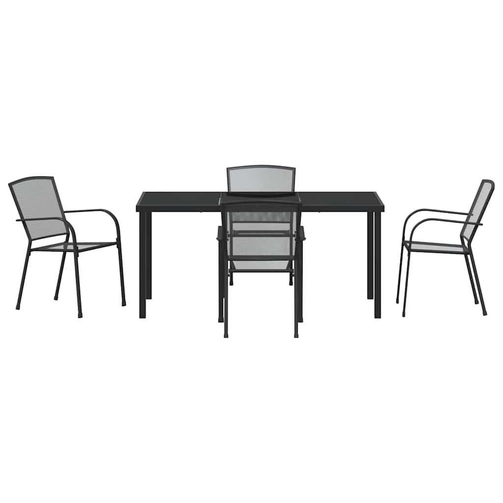 Vrtni set za objed 5 pcs Antracit Čelik s prahom premazan