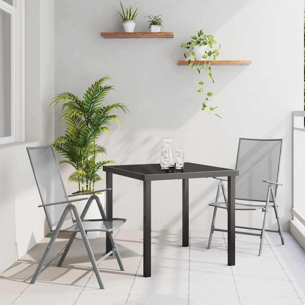 Vrtni set za objed 3 pcs Antracit Čelik s prahom premazan