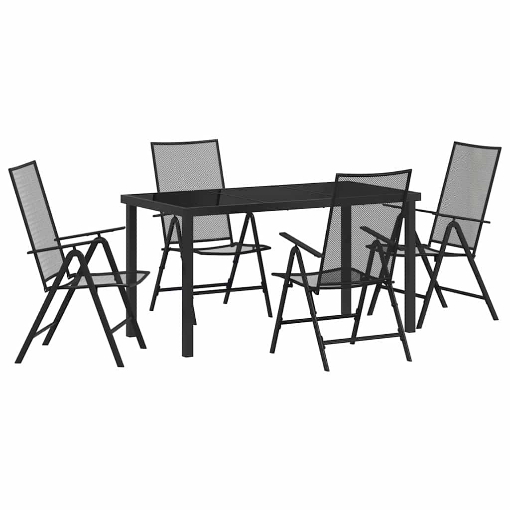 Vrtni set za objed 5 pcs Antracit Čelik s prahom premazan