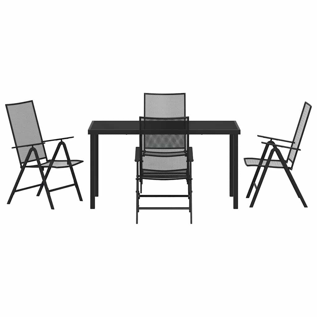 Vrtni set za objed 5 pcs Antracit Čelik s prahom premazan