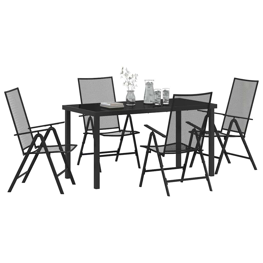 Vrtni set za objed 5 pcs Antracit Čelik s prahom premazan