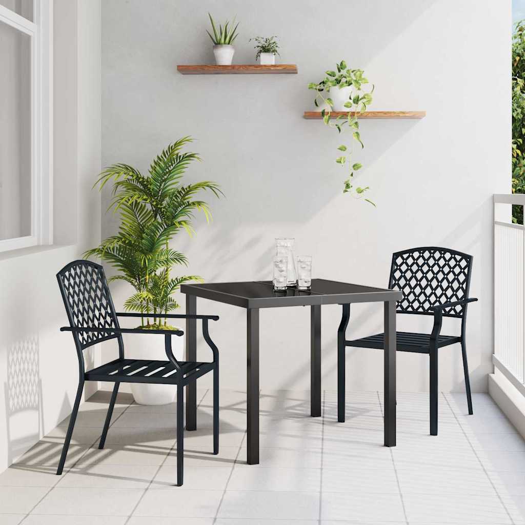 Vrtni set za objed 3 pcs Antracit Čelik s prahom premazan