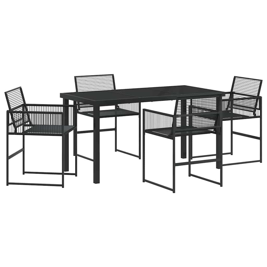 Vrtni set za objed 5 pcs Crna poliratan