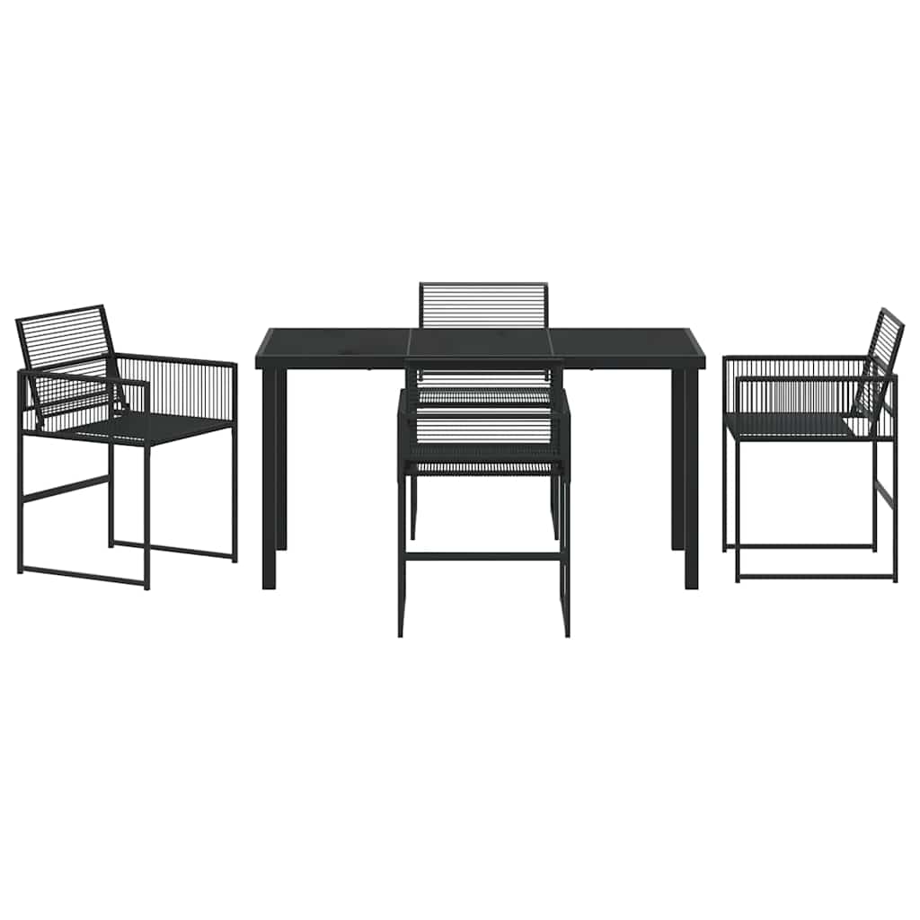 Vrtni set za objed 5 pcs Crna poliratan