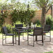 Vrtni set za objed 5 pcs Crna 140 x 70 x 73 cm