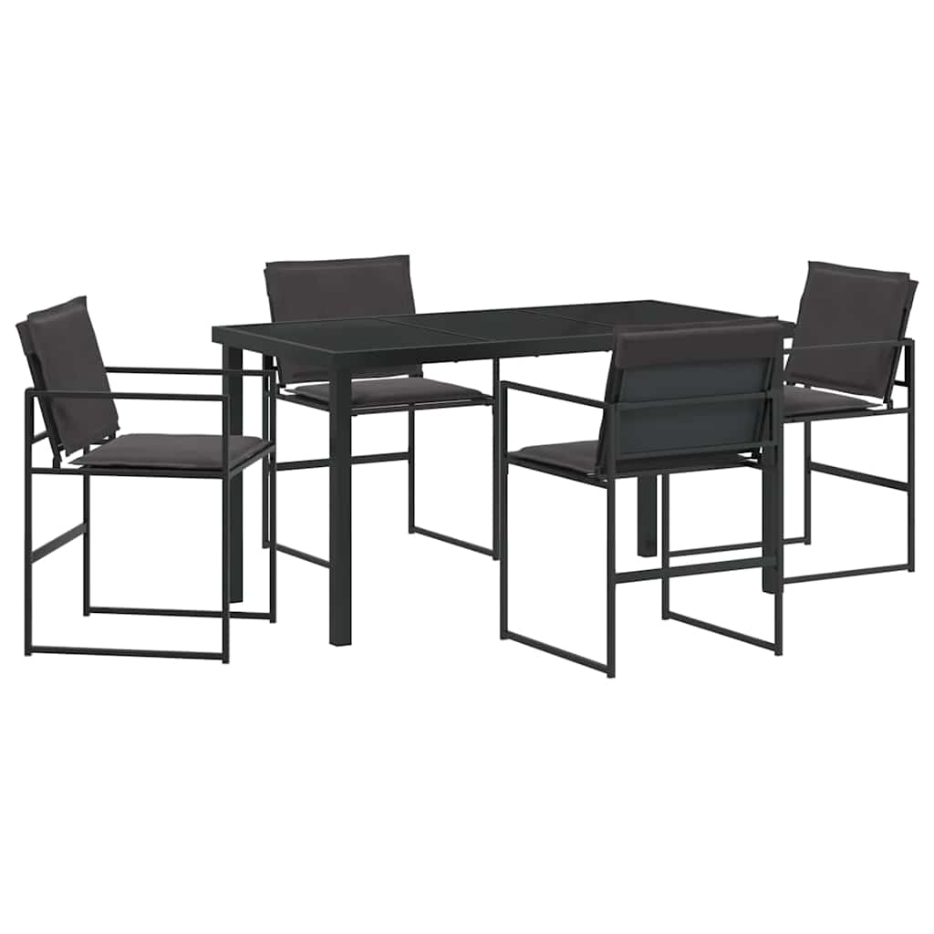 Vrtni set za objed 5 pcs Crna 140 x 70 x 73 cm