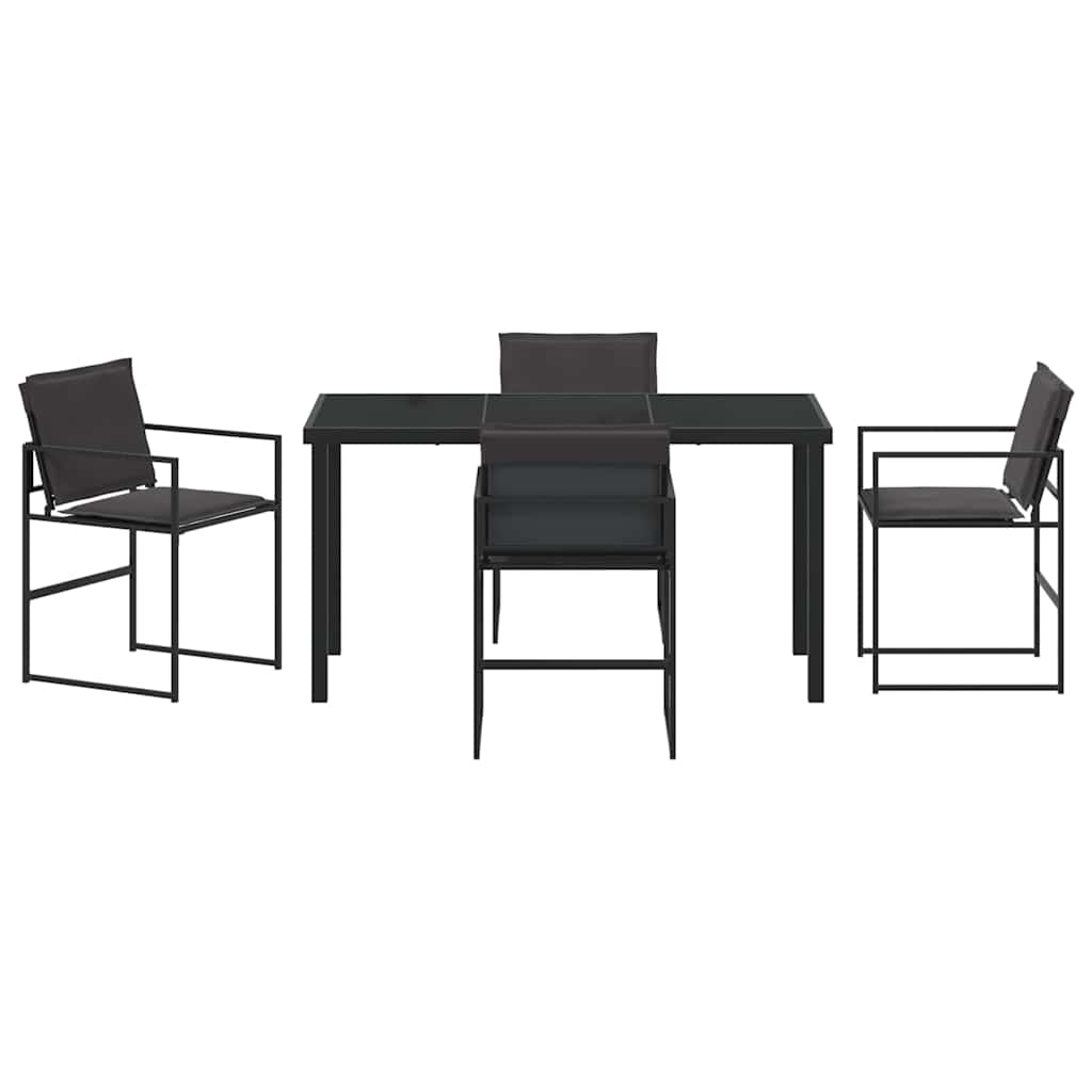 Vrtni set za objed 5 pcs Crna 140 x 70 x 73 cm