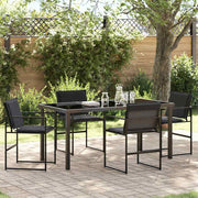Vrtni set za objed 5 pcs Crna 160 x 80 x 73 cm