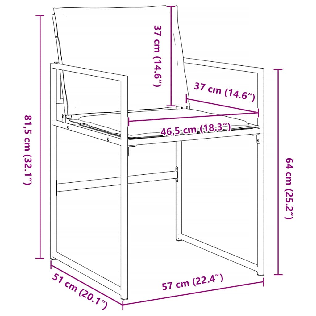 Vrtni set za objed 5 pcs Crna 160 x 80 x 73 cm