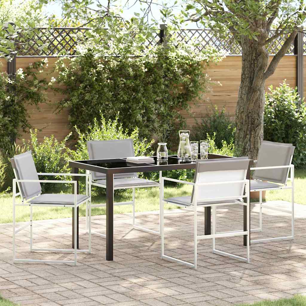 Vrtni set za objed 5 pcs Bijela 140 x 70 x 73 cm