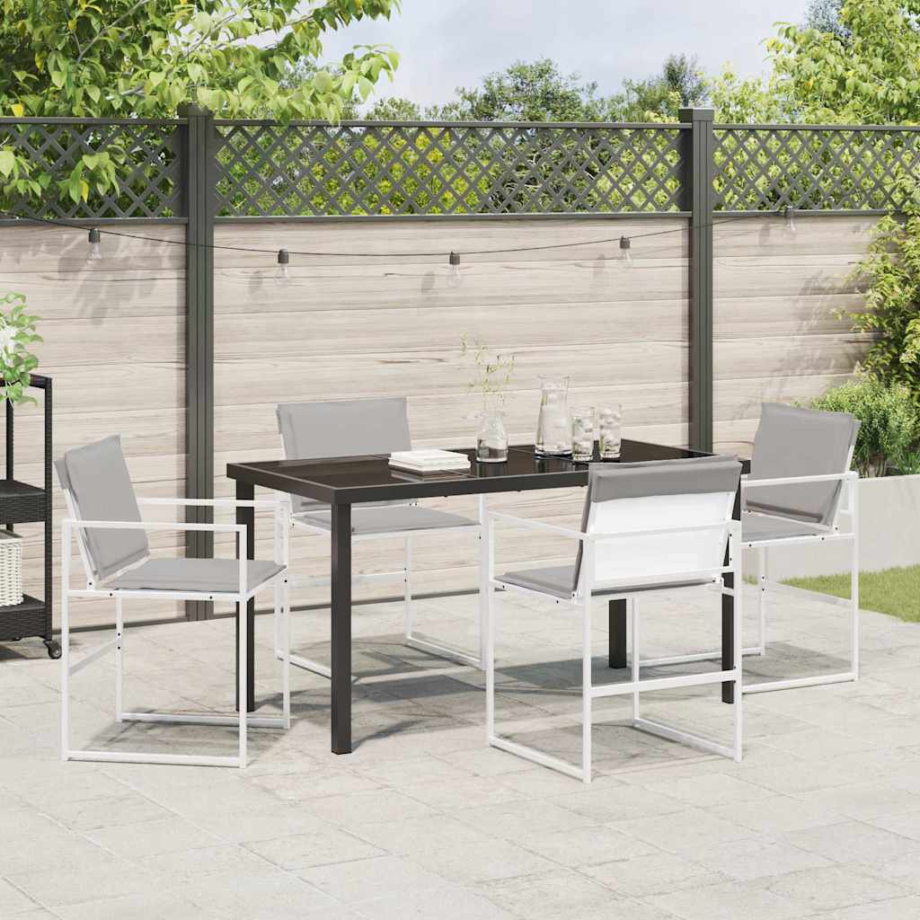 Vrtni set za objed 5 pcs Bijela 140 x 70 x 73 cm