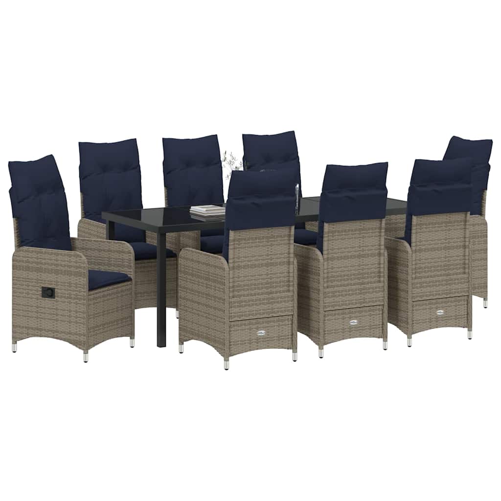 Vrtni set za objed 9 pcs Crna poliratan
