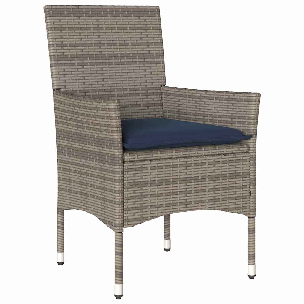 Set stola i stolica 5 pcs Siva i tamnoplava PE ratan