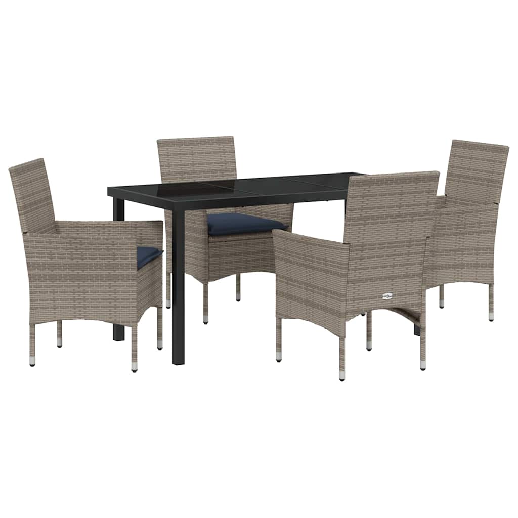 Set stola i stolica 5 pcs Siva PE ratan