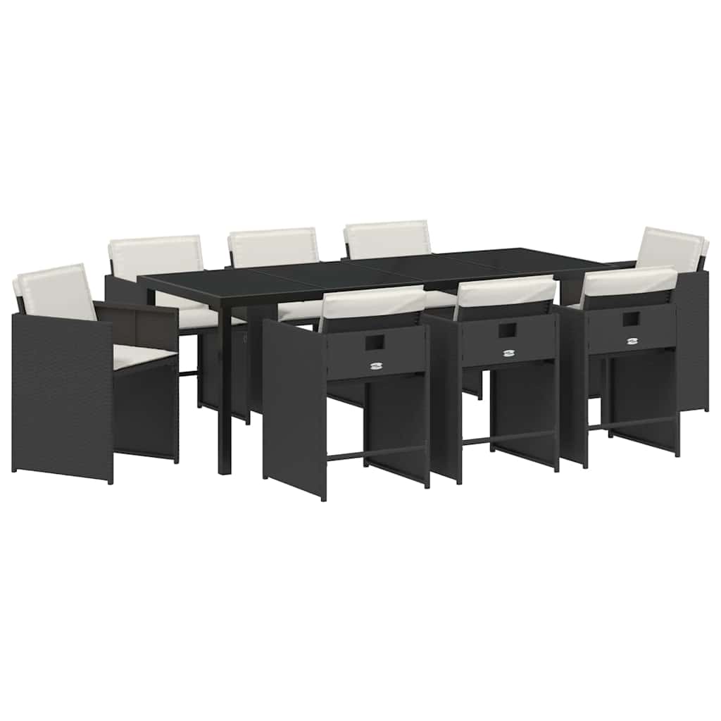Vrtni set za objed 9 pcs Crna poliratan