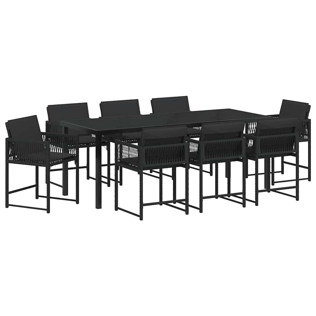 Vrtni set za objed 9 pcs Crna poliratan