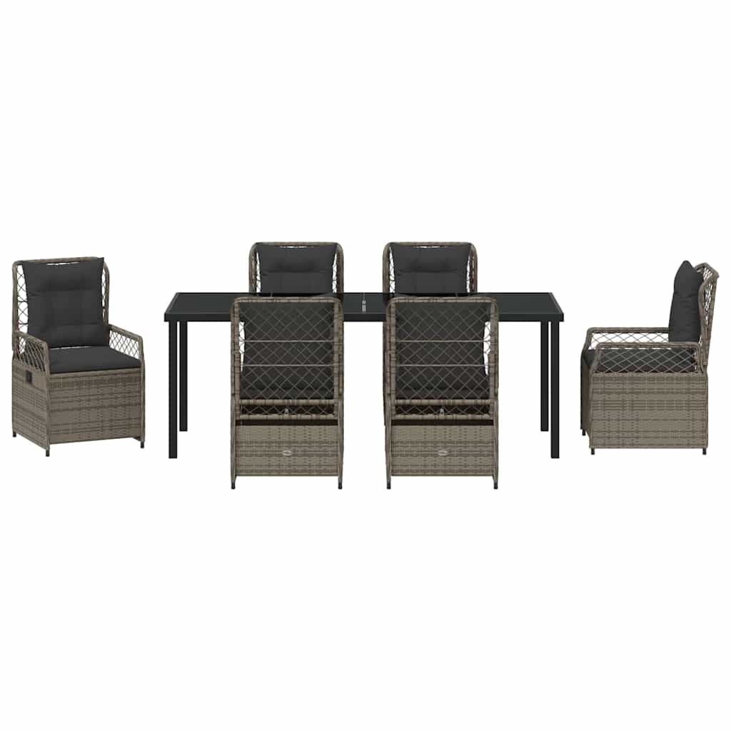 Vrtni set za objed 7 pcs Siva poliratan
