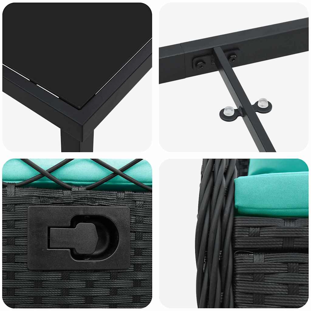 Vrtni set za objed 3 pcs Crna poliratan