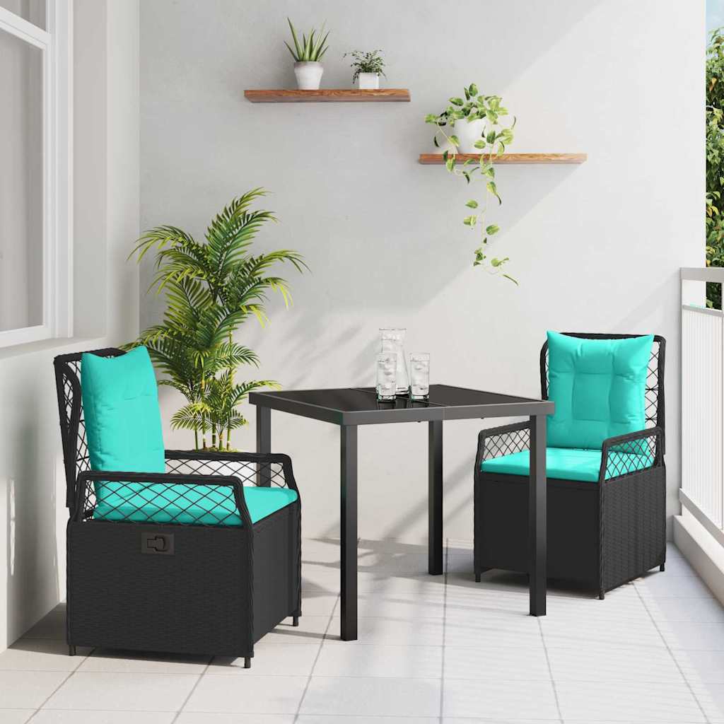 Vrtni set za objed 3 pcs Crna poliratan