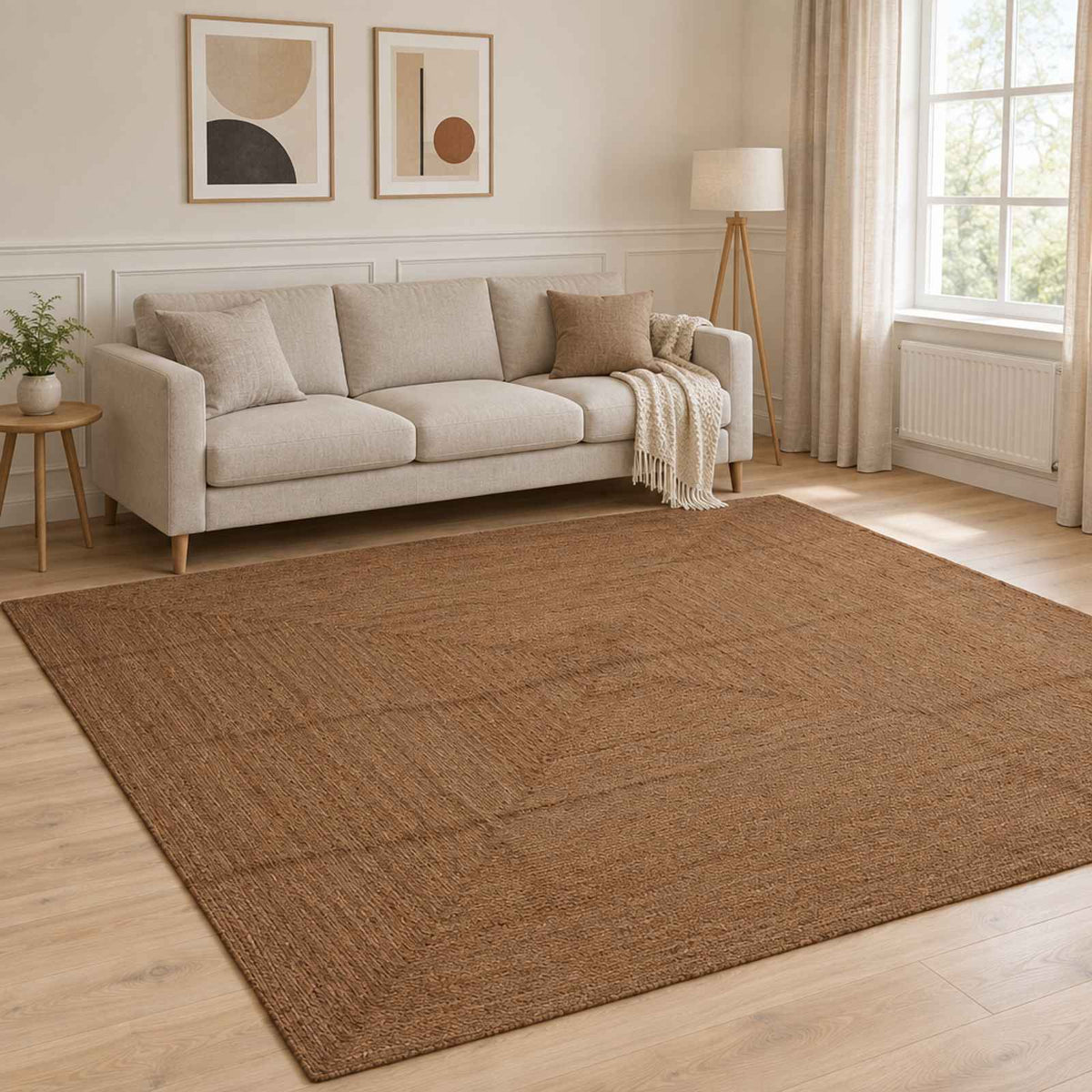 Tepih za područje Siva 300 x 300 cm Juta