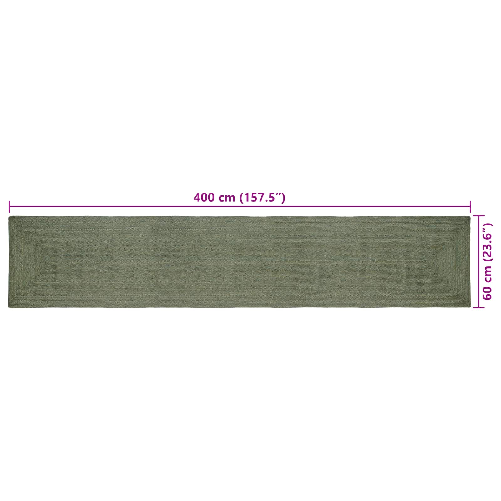Tepisi za područja Pravokutni Maslinastozelena 60 x 400 cm Juta
