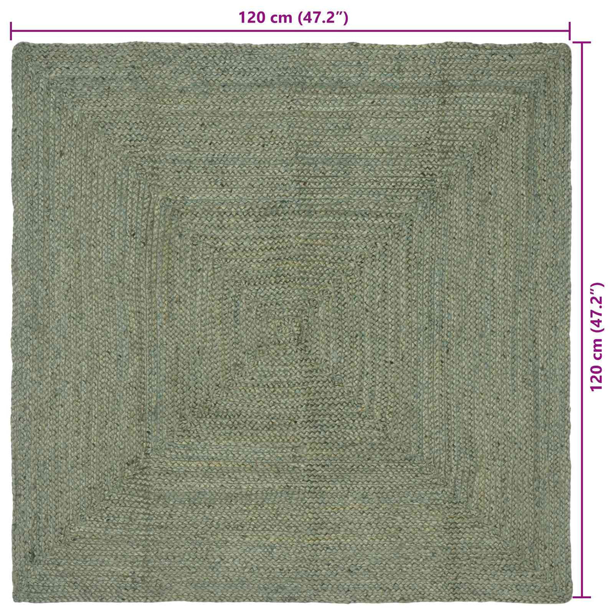 Tepisi za područja Pravokutni Maslinastozelena 120 x 120 cm