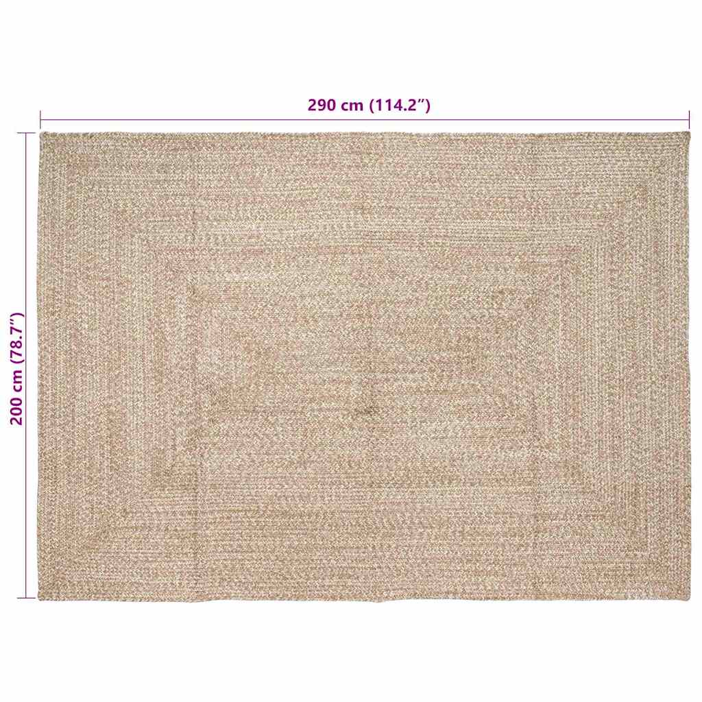 Tepisi za područja Prirodna i bijela 200 x 290 cm Juta