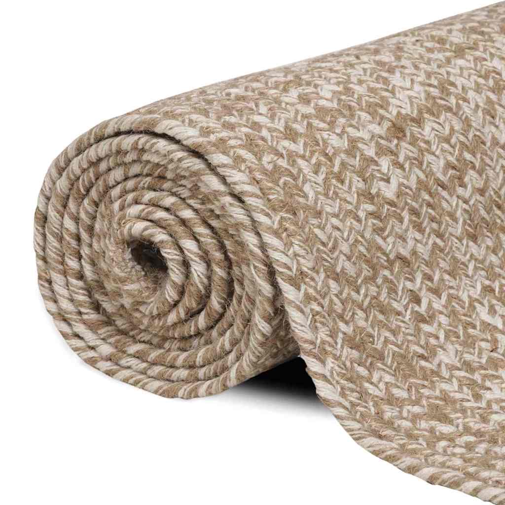 Tepisi za područja Prirodna i bijela 300 x 300 cm Juta