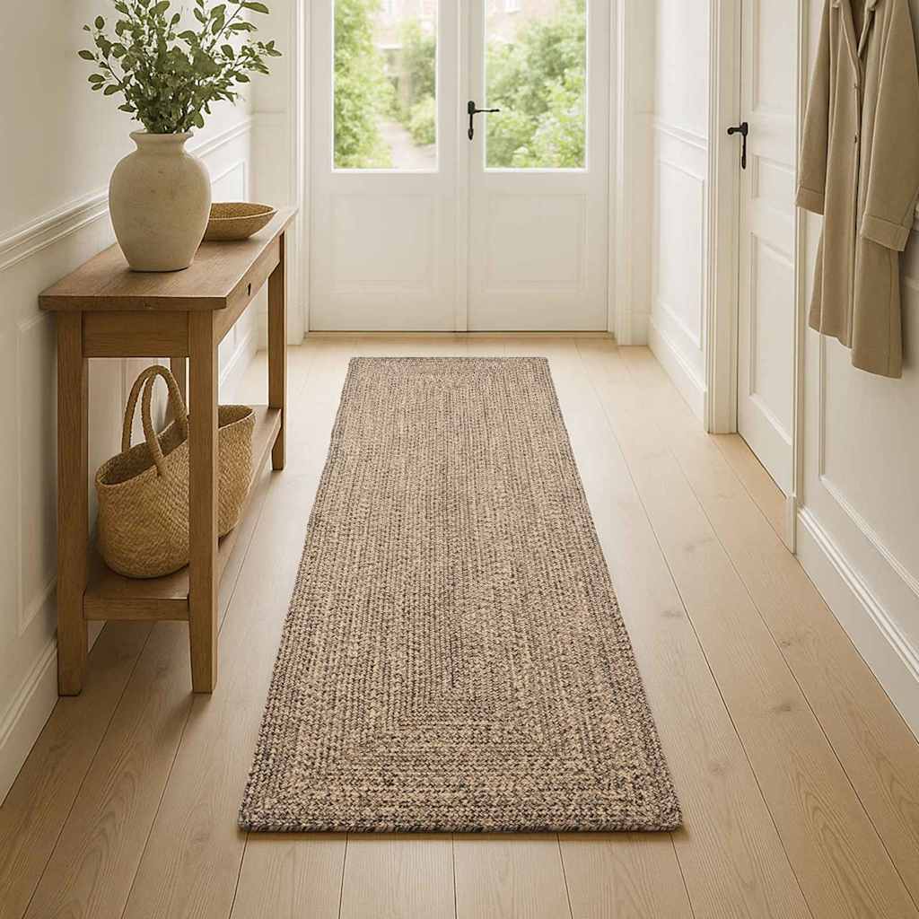 Tepisi za područja Prirodna i crna 60 x 200 cm Juta