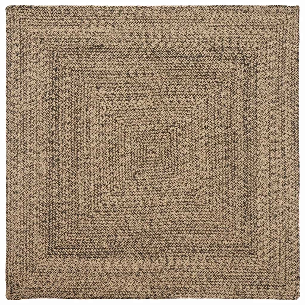 Tepisi za područja Prirodna i crna 120 x 120 cm Juta