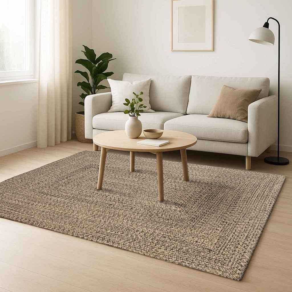 Tepisi za područja Prirodna i crna 140 x 200 cm Juta