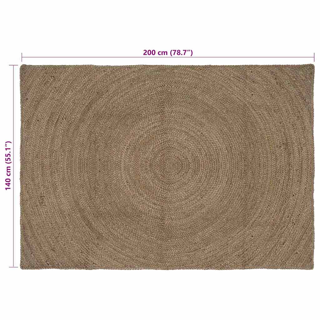 Tepisi za područja Siva 140 x 200 cm Juta