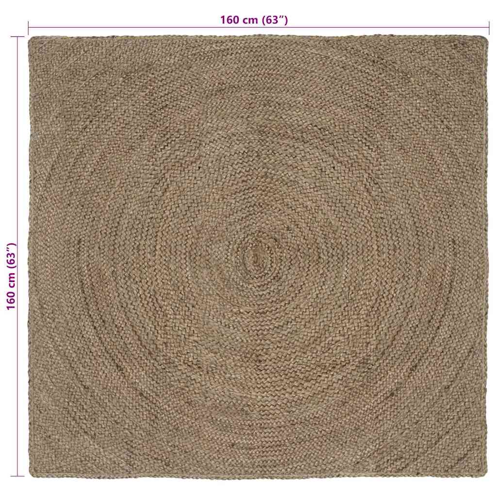 Tepisi za područja Siva 160 x 160 cm Juta