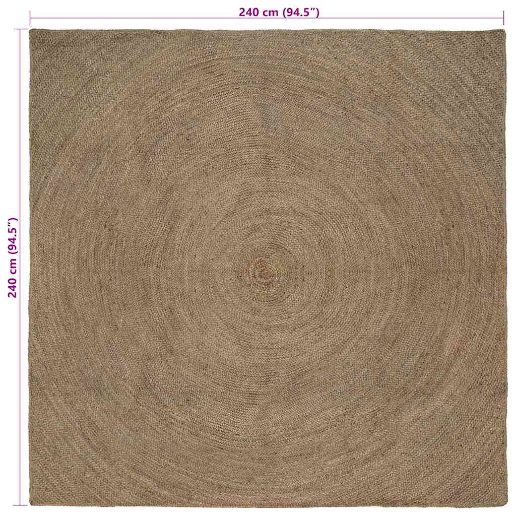 Tepisi za područja Siva 240 x 240 cm Juta