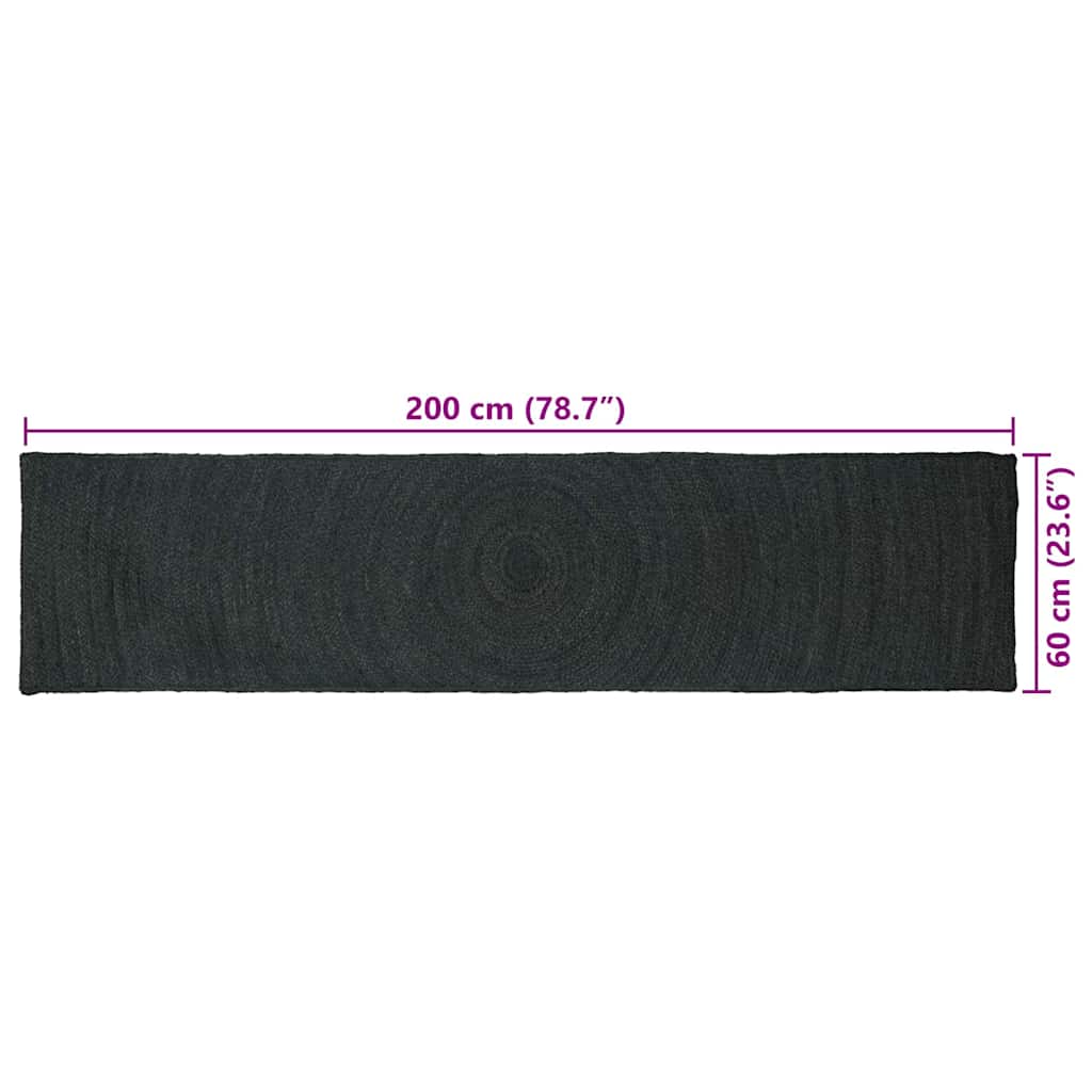 Tepisi za područja Tamnosiva 60 x 200 cm Juta
