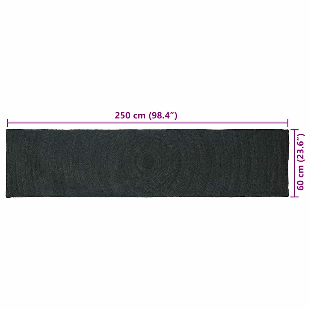 Tepisi za područja Tamnosiva 60 x 250 cm Juta