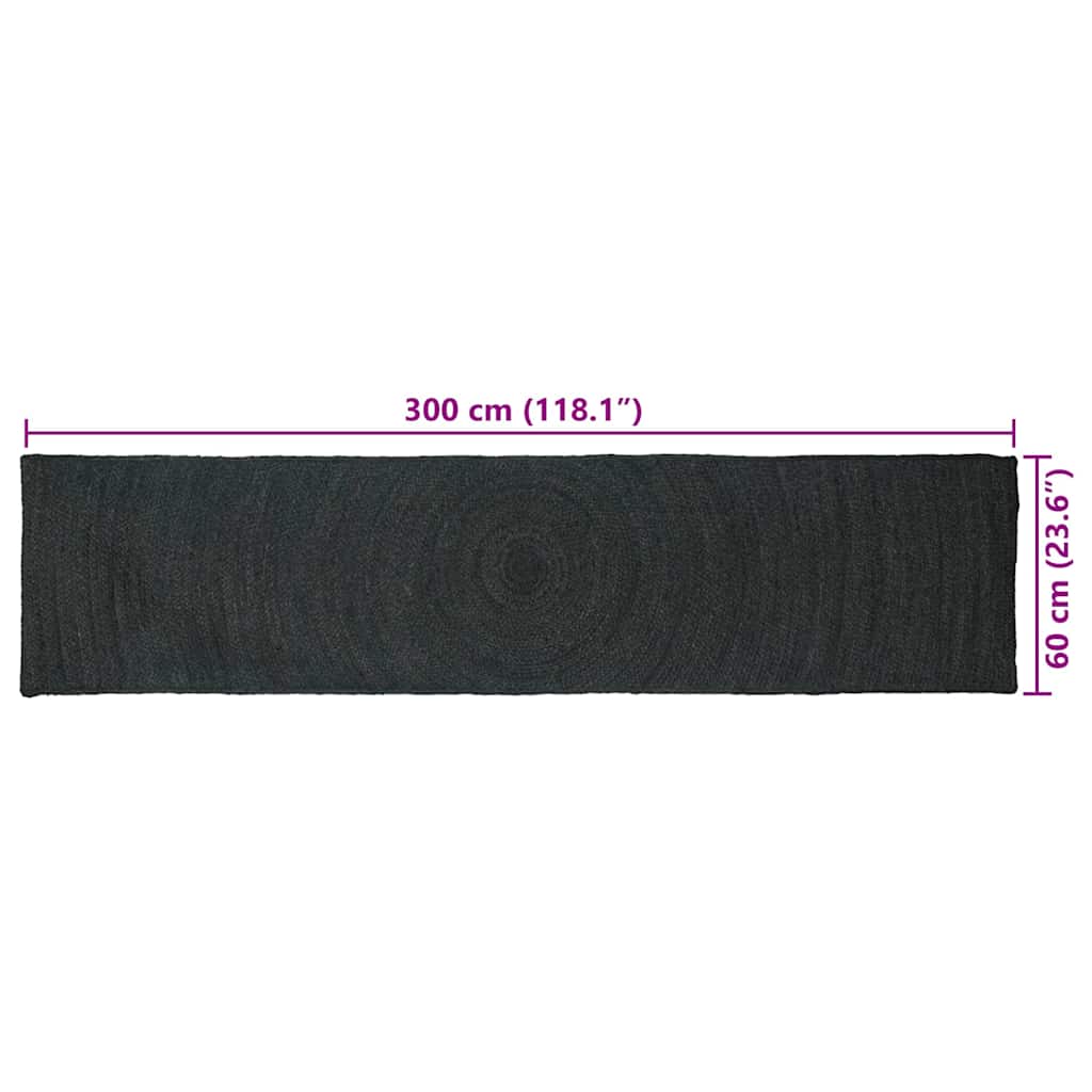 Tepisi za područja Tamnosiva 60 x 300 cm Juta