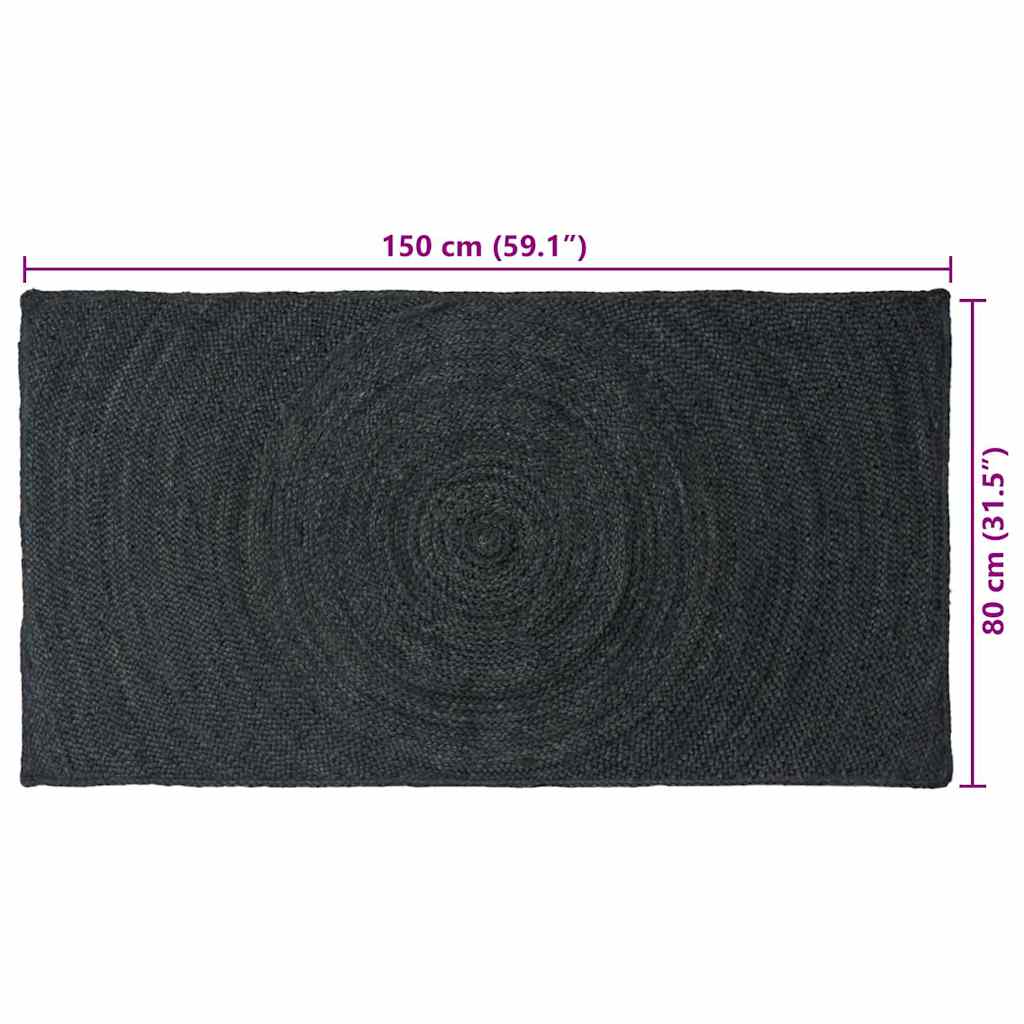 Tepisi za područja Tamnosiva 80 x 150 cm Juta